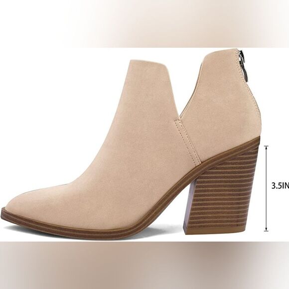 (49-4118)  mysoft Women's Ankle Boots Slip on Cutout Pointed Toe Sz 6.5 - Picture 3 of 9